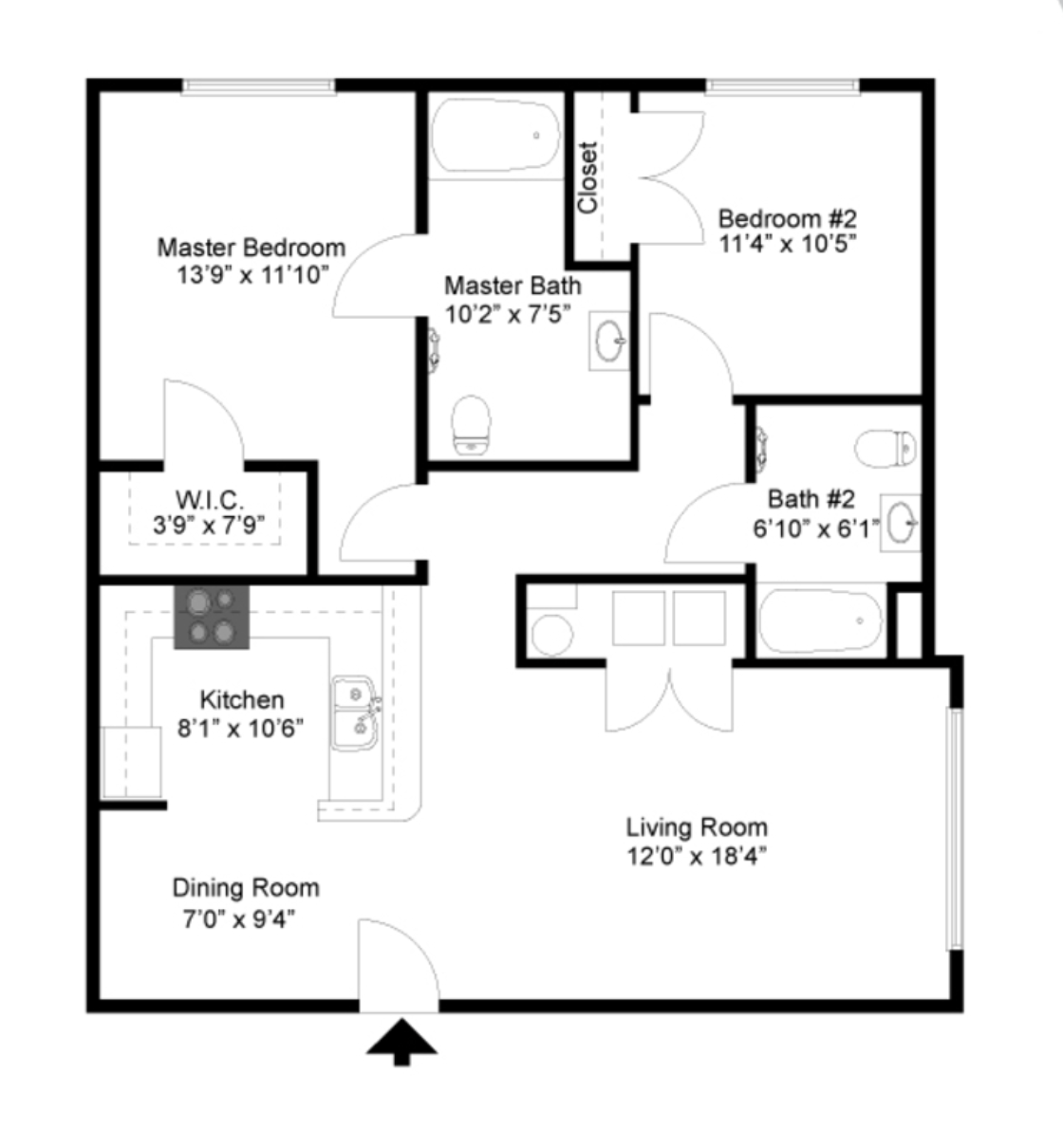 2 Bed 2 Bath Floorplan at Palmera, Columbia