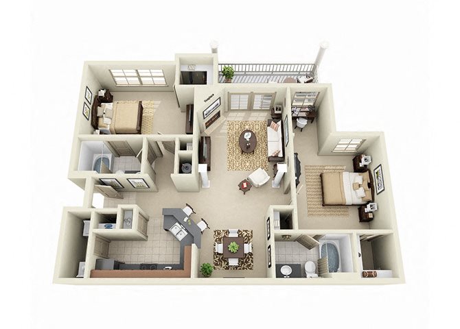 The Glenview one bedroom one bath The Brairwood Floor Plan 7