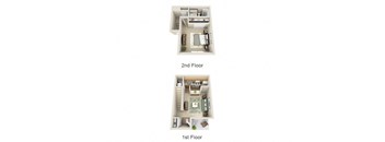 The Azalea One Bedroom One Bathroom Townhome Floor Plan