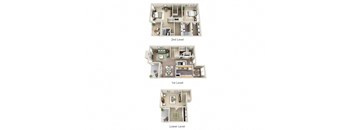 The Jasmine Three Bedroom 2.5 Bathroom Townhome Floor Plan