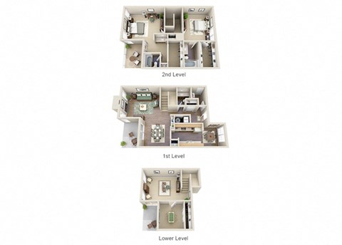 The Jasmine Three Bedroom 2.5 Bathroom Townhome Floor Plan