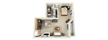 The Abbey Studio Bedroom 1 Bathroom Floor Plan