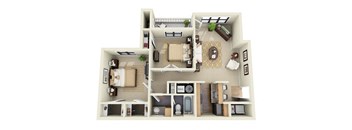 The Drake 2 Bedroom 1 Bathroom Floor Plan