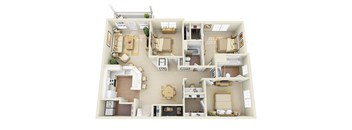 three bedroom apartment at Glen Park Apartment Homes in Smyrna, GA