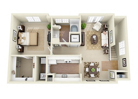 one, two, three, four bedroom floor plans at Glen Park Apartment Homes in Smyrna, GA