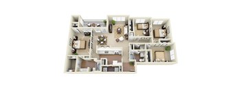 four bedroom apartment at Glen Park Apartment Homes in Smyrna, GA