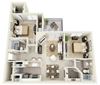 Maple 2 Bedroom 2 Bath Floor Plan 2 bedroom apartments for rent valley ranch Irving TX