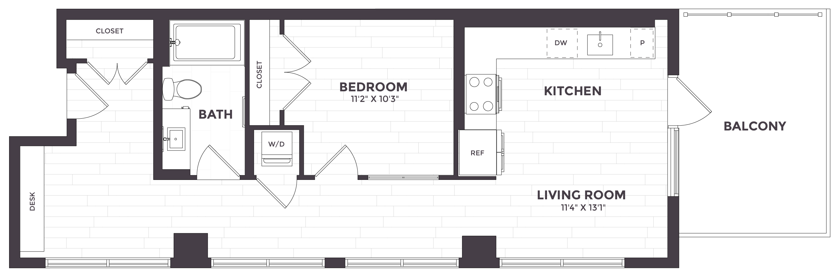 1 Bed/1 Bath- 01A