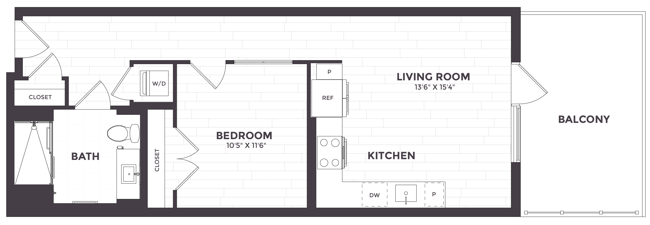 1 Bed/1 Bath- 01B