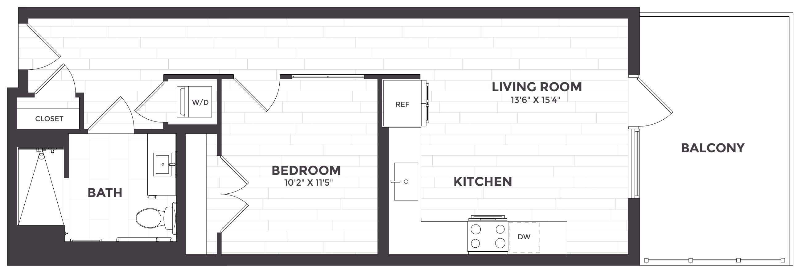 1 Bed/1 Bath ANSI- 01C