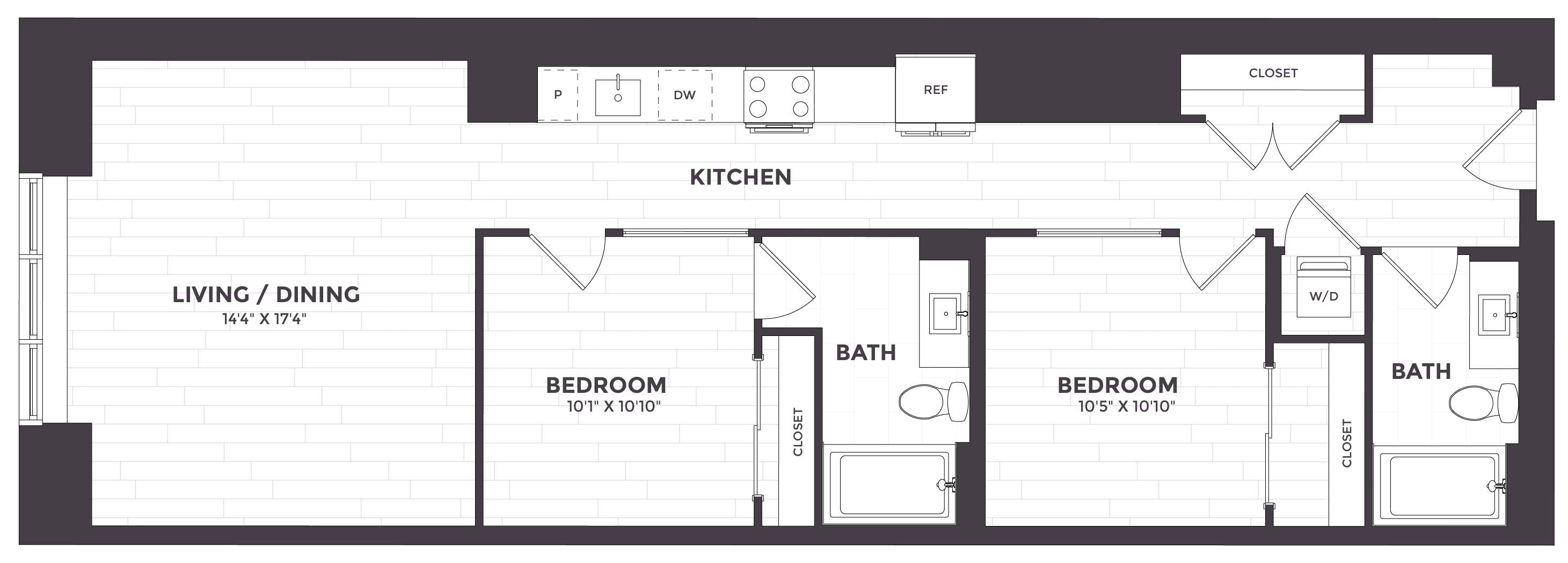 2 Bed/2 Bath JR-01
