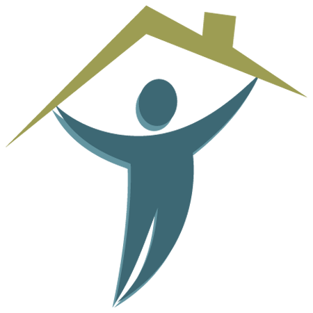 A blue silhouette of a person with arms raised.