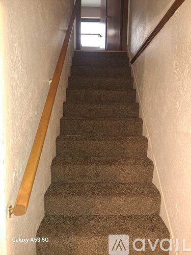 A house with a garage is for sale.