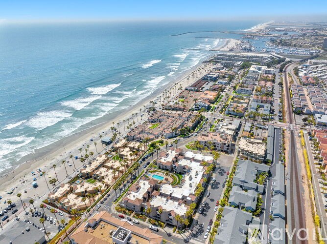 A beachfront neighborhood with a view of the ocean.