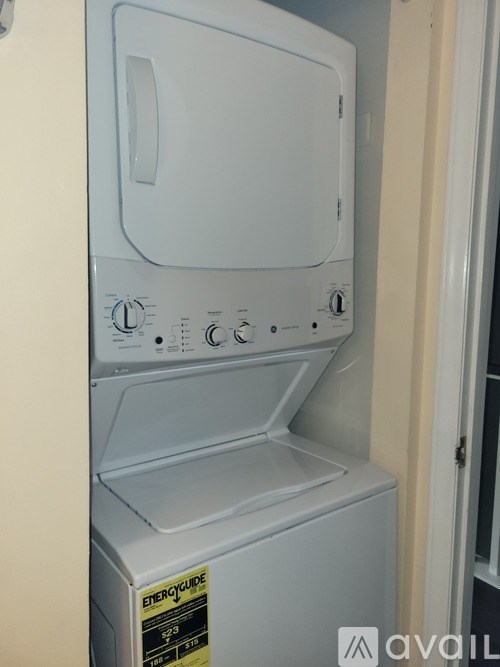 A white dryer with the words EnerGuide on the front.
