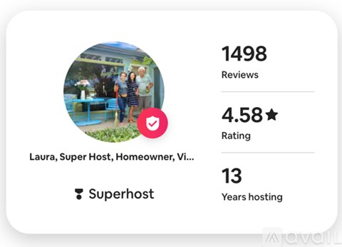 A profile picture of a person named Laura who is a Superhost and has been hosting for 13 years.