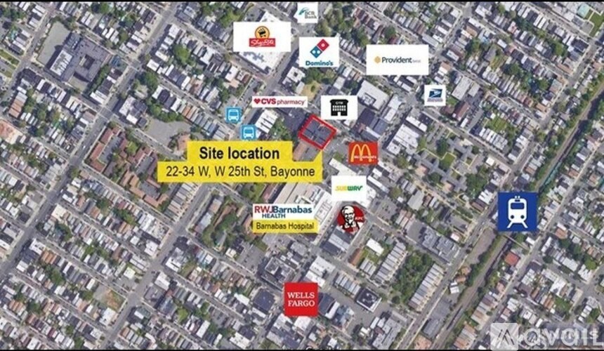 A satellite image shows a location with various businesses and a McDonald's restaurant.