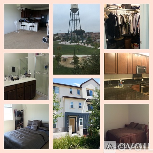 A collage of various rooms and outdoor scenes.