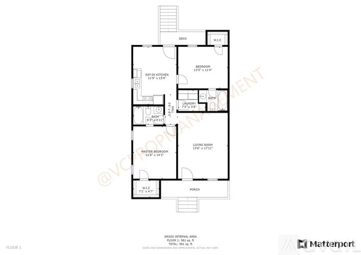A floor plan of a house with a garage and a porch.