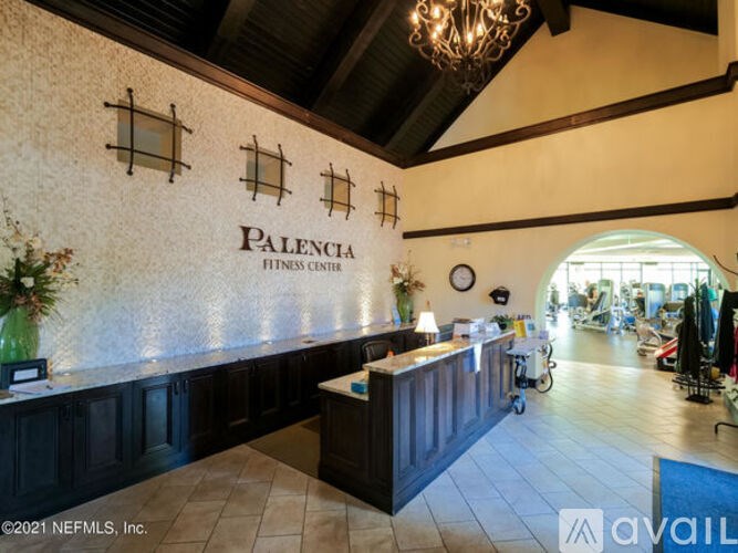 The lobby of the Palencia Fitness Center.