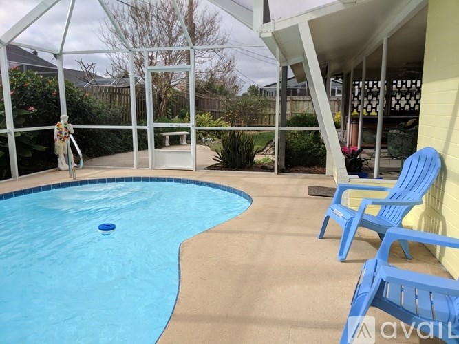 A pool with a blue float in it.