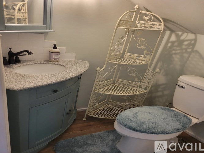 A bathroom with a white toilet and a sink.