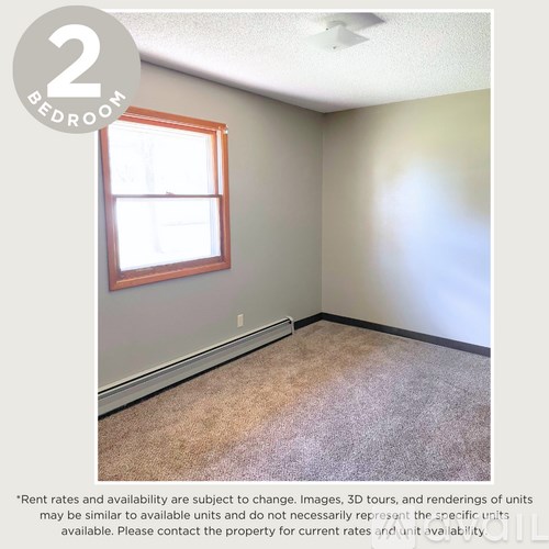 A 2 bedroom apartment is available for rent.
