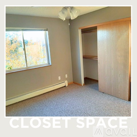 A room with a closet space available for rent.