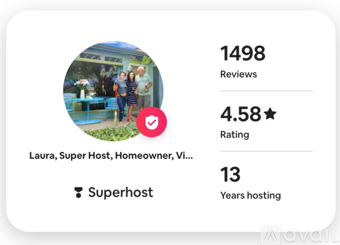 A profile picture of a person named Laura who is a Superhost and has been hosting for 13 years.