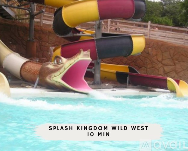 A water slide in the Splash Kingdom Wild West ride.