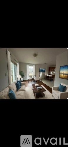 A living room with a couch, a coffee table, and a television.
