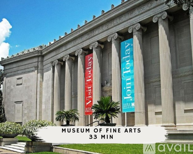 A banner for today's show at the Museum of Fine Arts.