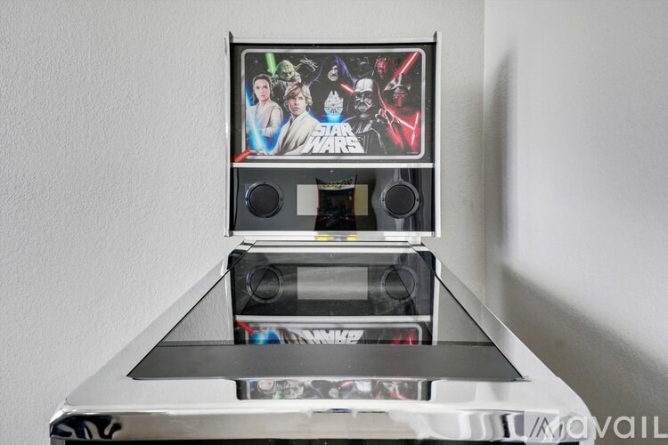 A Star Wars themed stereo system with a record player and speakers.