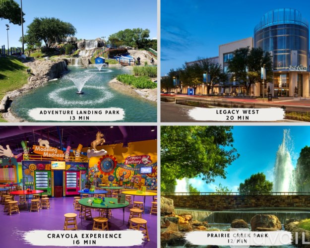Four images of different parks with their names and visiting times displayed.