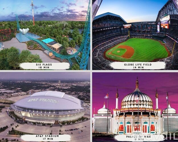 A collage of four images showcasing different landmarks with their names and estimated visiting times.