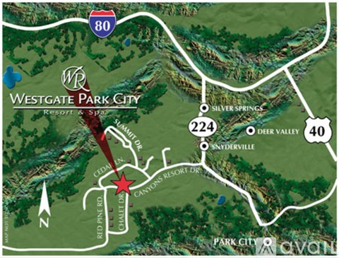 A map of Westgate Park City with roads and locations marked.