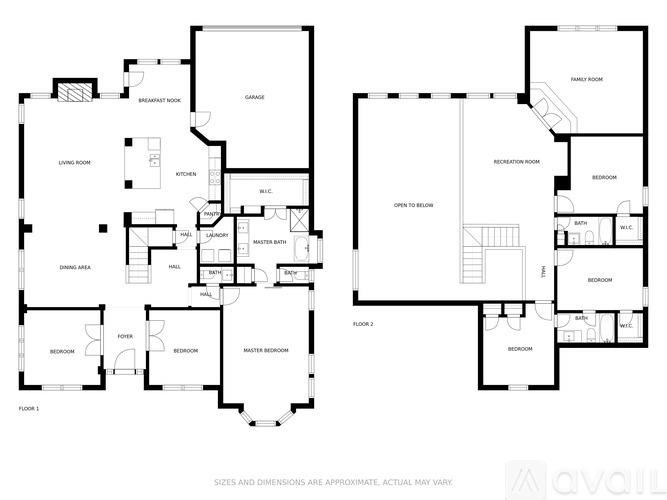A black and white image of a floor plan for an apartment complex.