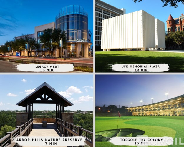 A collage of four images showcasing different attractions with their respective visiting times.