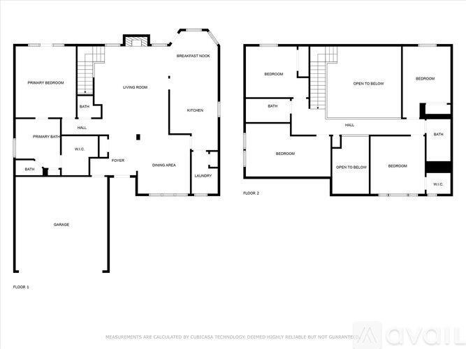A floor plan of a house with two bedrooms and a living room.