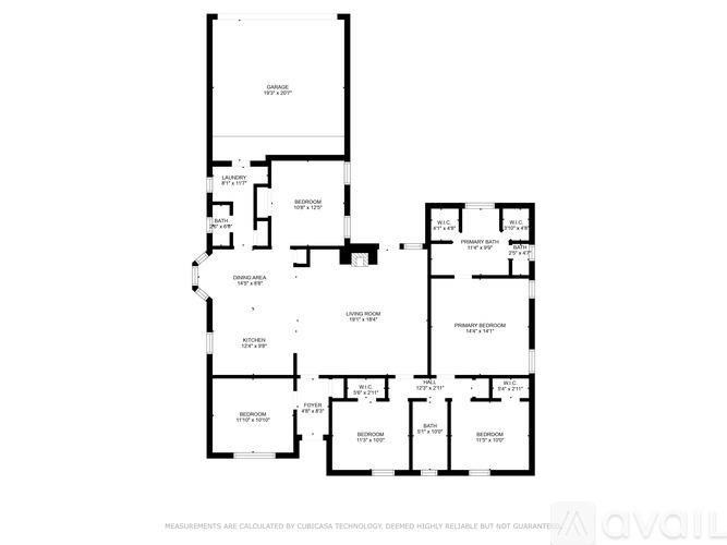 A floor plan of an apartment with various rooms labeled.