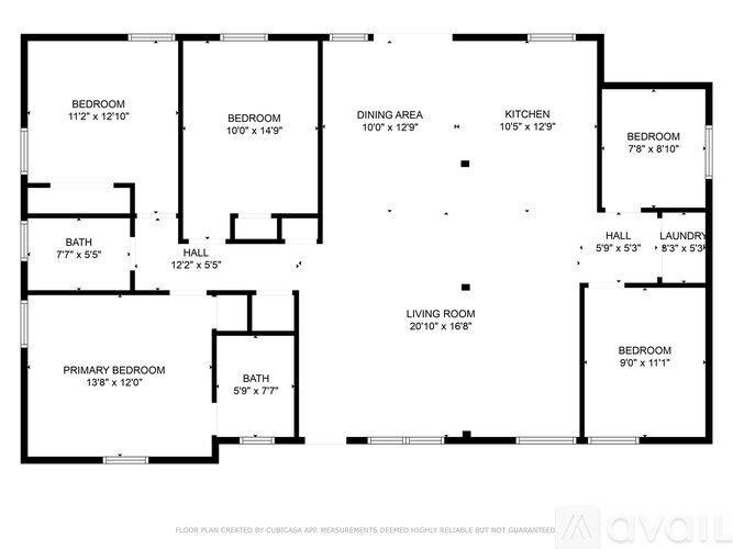 A floor plan of a house with labeled rooms and their dimensions.