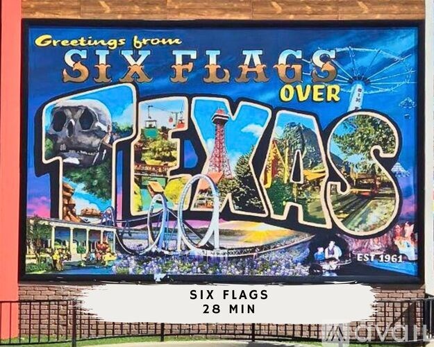 A poster advertising Six Flags Over Texas.