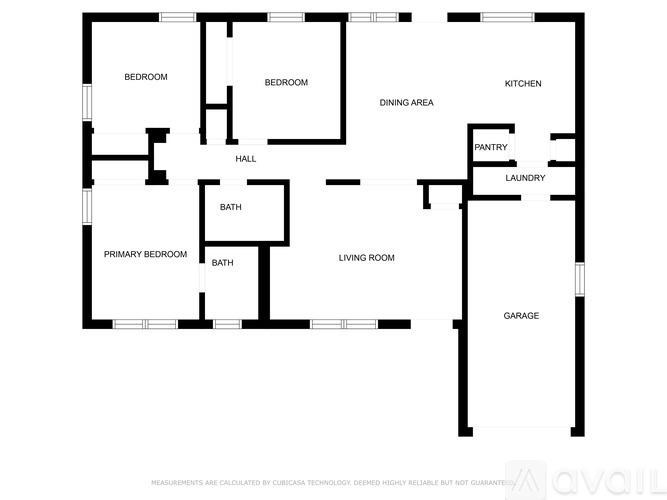 A floor plan of a house with labeled rooms.