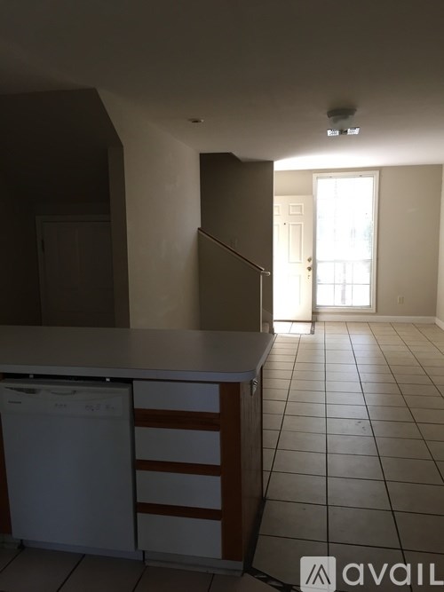 A kitchen with a dishwasher and a counter.