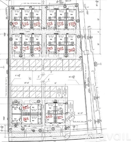 A drawing of a building with multiple floors and labeled rooms.