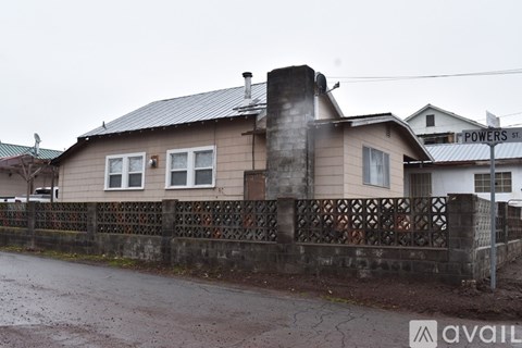 A house with a chimney and a sign that says "POWERS ST." is shown.