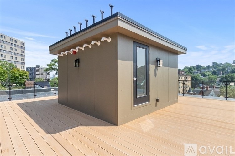 A small house with a balcony is available for rent.