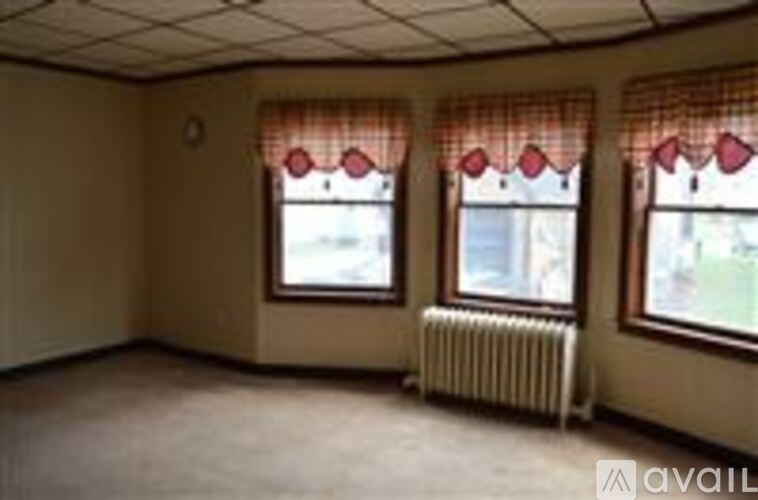 A room with two windows and a radiator on the floor.
