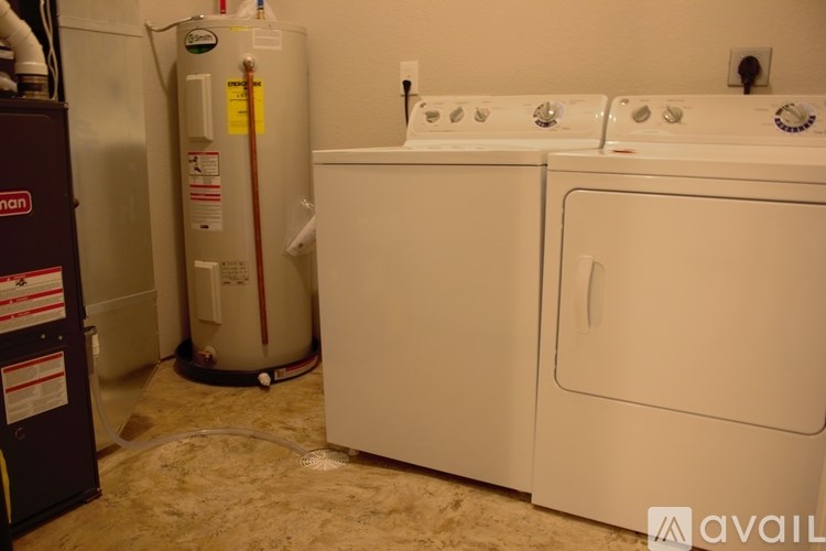 A washing machine and dryer are available for rent.