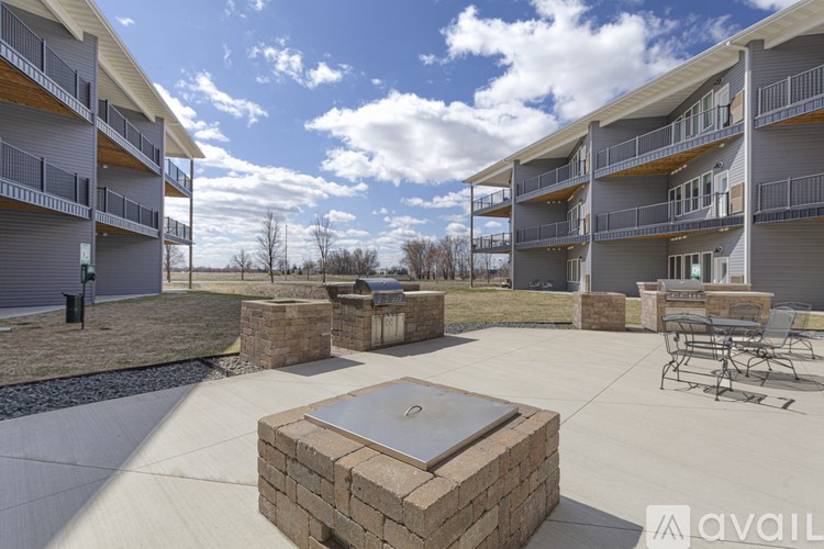 A sunny day at the outdoor patio of a residential building.